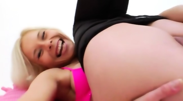 Blond Chick Destroying Her Tight Anus
