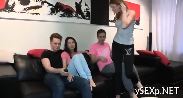 Two Ladies Jump On Hard Rods