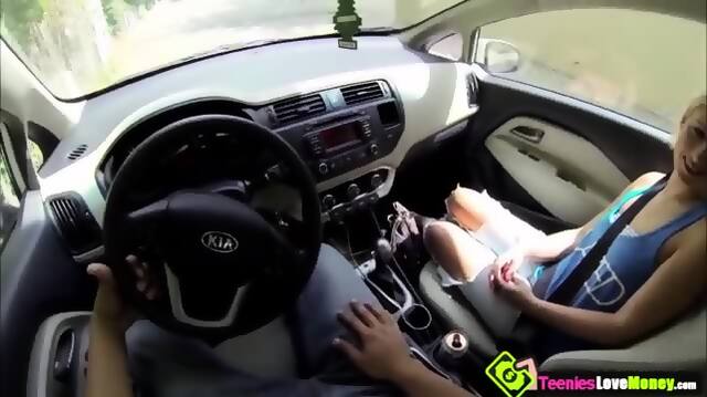 Pretty Teenager Babe Dani Desire Gets Screwed Hard From Behind By A Huge Rock