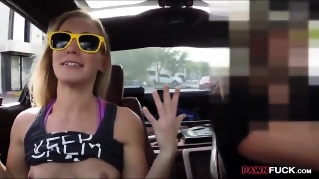 Tiny Tits Blonde Bimbo Pawns Her Pussy And Got Pounded