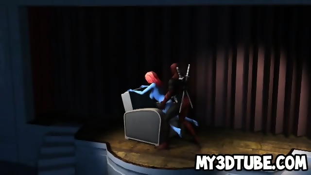 Hot Blue 3d Cartoon Babe Getting Fucked By Deadpool