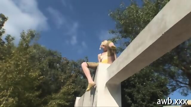 Skinny Chick In Tough Cosplay