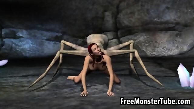 3d Redhead Babe Gets Fucked Hard By An Alien Spider