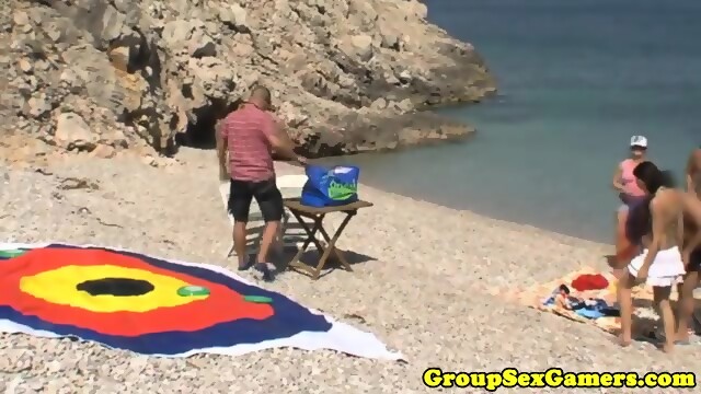 Facialized Babes On Beach Sucking Dick