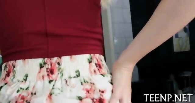 Teenie Climbs On Top Of A Big Pecker