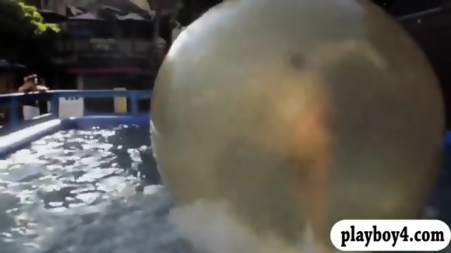 Super Hot Girls Liked Waterball Fighting And Wild Party