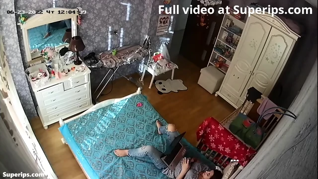 IPCAM – Russian teen girl masturbates while watching porn