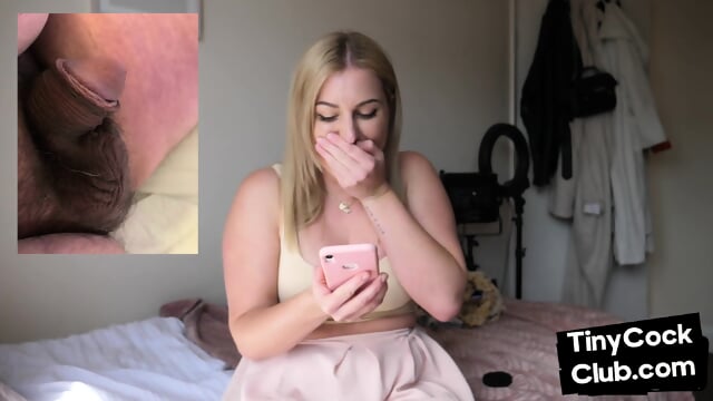SPH disgusted babe laughs at small cock while rating them