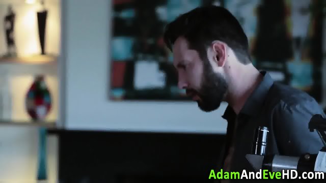 Deep throating bound babe