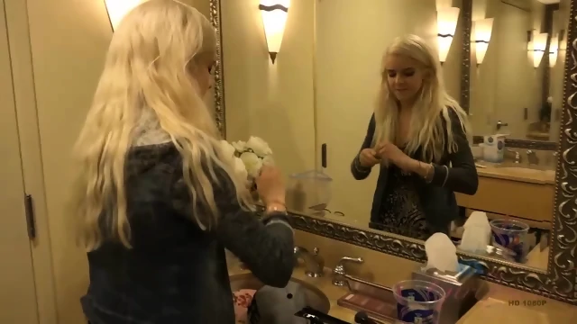 MILF is so sexy that pervert walks into bathroom and fucks her