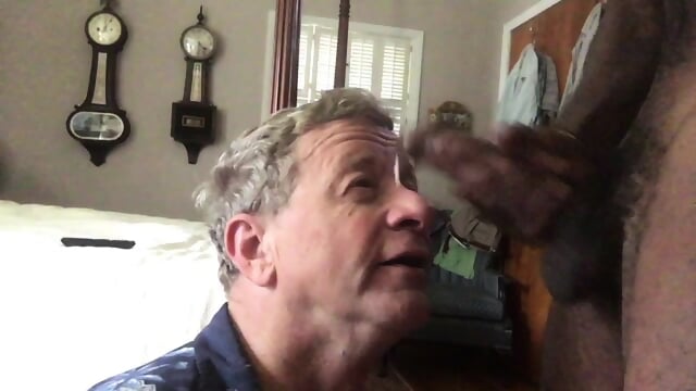 Newsman Stewart sucks off huge black cock