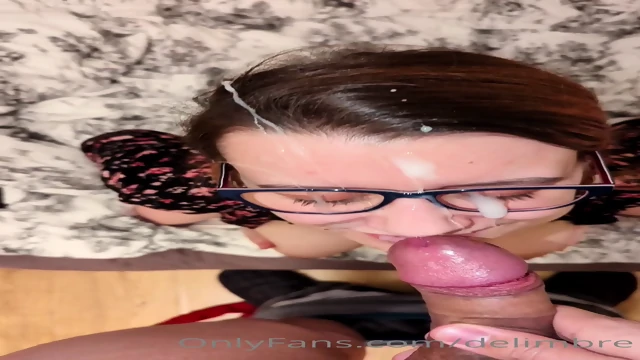 Busty Petite Redhead Nerd Takes A Massive Cumshot Facial