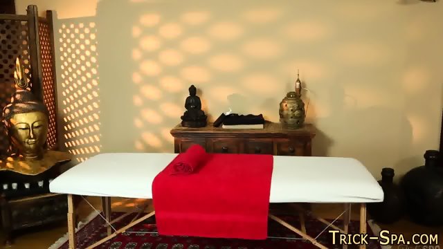 Massaged babe tricked
