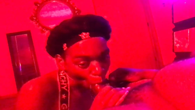 Slim Ebony Teen Sloppy Throat BTS