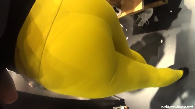 Classy Latin Babe in Yellow Leggings & High Heels