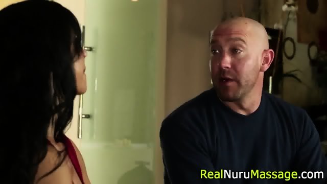 Massage whore rides cock