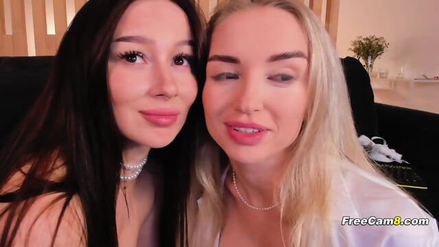 Lesbian Lovers Share Dildo In Steamy Double Oral