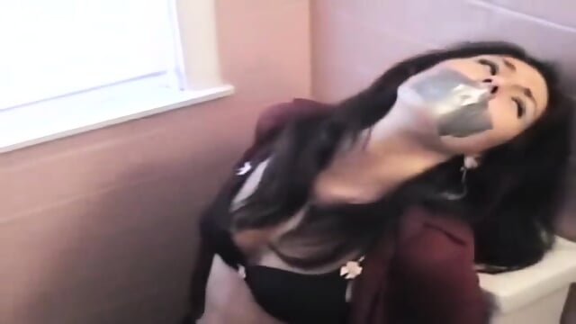 Roped And Tape-gagged In The Rest Room