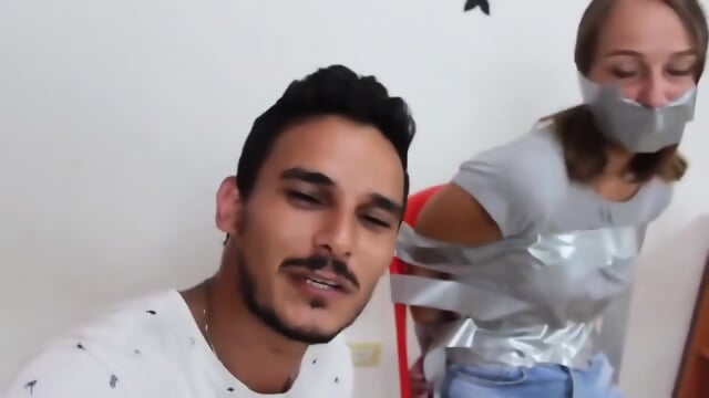 Unknown Woman Wrap Gagged