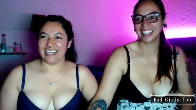 Two curvy big ass and huge boobs lesbian babes