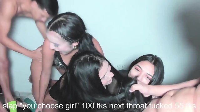 triple black haired hairjob