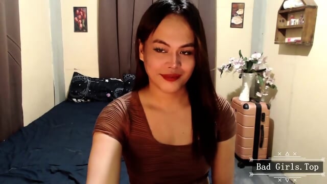 Super slim busty pretty brunette teen on cam