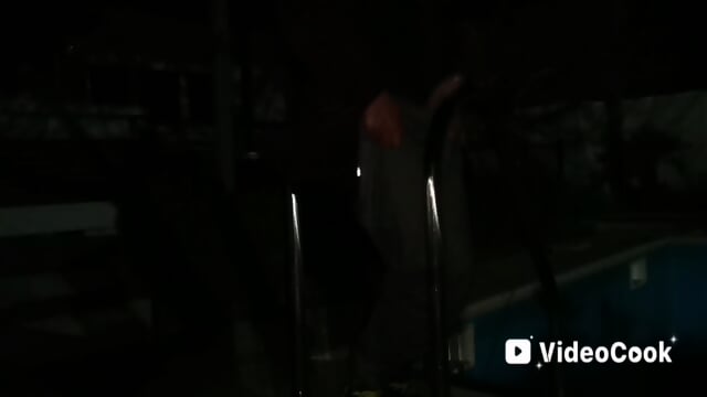 The boy ejaculated on the pool railing and then he wanted to leave because the job was done here and this boy turned off the camera, then the girl who was at the hotel told the boy not to leave here to do it again and what started, so the girl told the bo