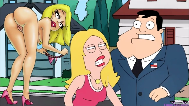 FRANCINE sexy blonde milf BALLBUSTING anime grab ball squeezing, husband busted