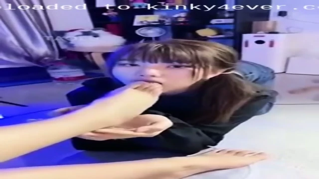 Submissive Asian teen 18+ Worshiping Her Lesbian Mistresss Feet And Toes