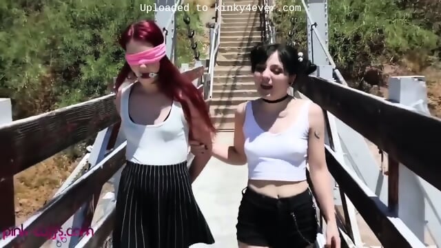 Sexy Redhead And Hot Brunette Get Fucked Outdoors