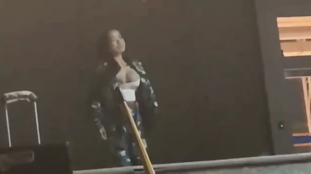 Asian Military Rookie's Big Natural Tits Pops Out When Performing Her Dance On Stage