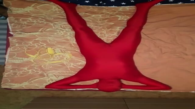 Practice In Zentai With A Rubber Band