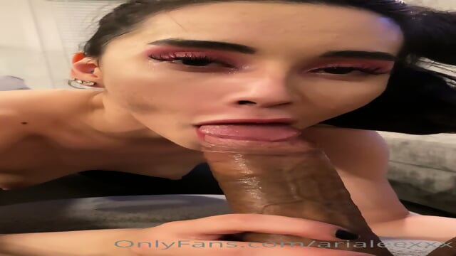 Asian Teen Aria Lee cant help but to Suck cock