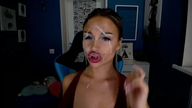 sloppy+milf+covered+her+face+with+spit