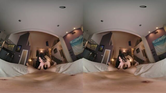 Blowjob brunette VR
