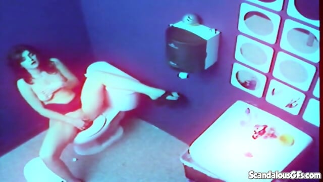 Solo slut masturbating in the office finger fucking