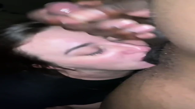 Amateur getting her face splashed with BBC cum