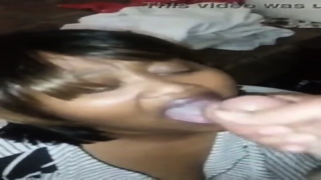 Black Granny Blowjob and Facial