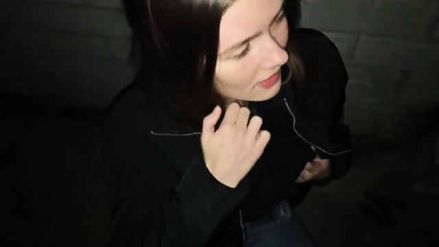 Public Blowjob by a Russian Brunette Babe