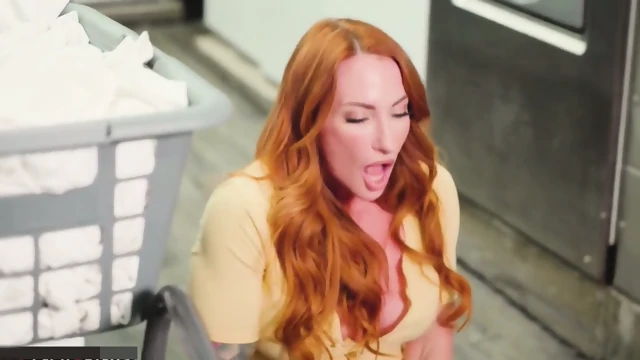 Mature Woman Gets Aroused At The Thought Of Muscular Young Man In Laundry