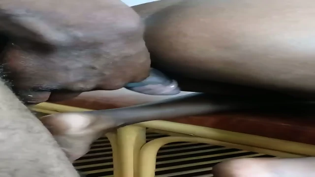 Ebony married Kikuyu lady fucked on top of a bar chair