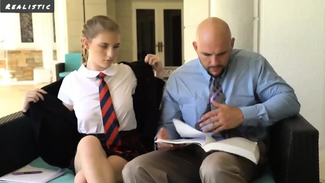 Naughty School Girl Can't Concentrate On Studying, Today She Wants Fucking