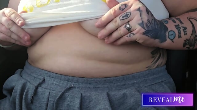 RevealMe || CURVY GODDESS TIT PLAY & MASTURBATION IN CAR: BUSTY SOLO FANTASY