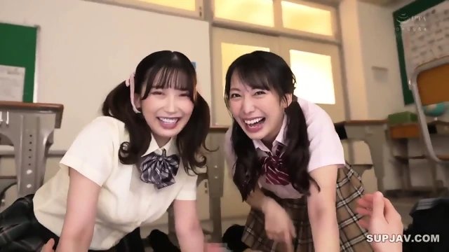 College Girls Waka Misono & Mizuki Yayoi Seduce Classmate With Their Panties