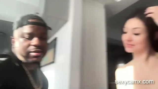 Horny brunette slut suck cock and take hard BBC pounding live at