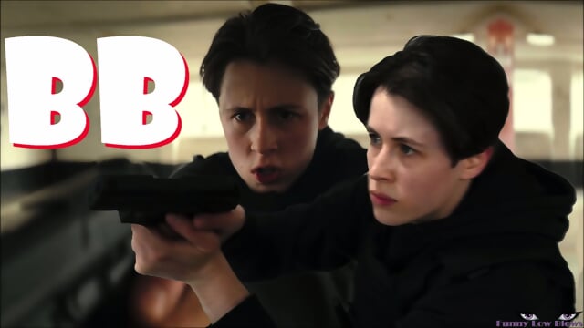 black suit spy BALLBUSTING final kick in the balls