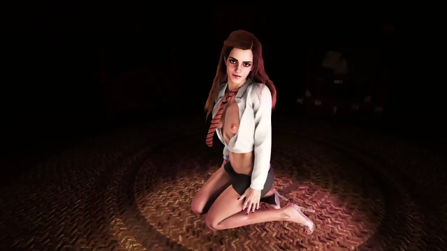 Randy toned Germione Granger dancing without panties in Gryffindor dorm