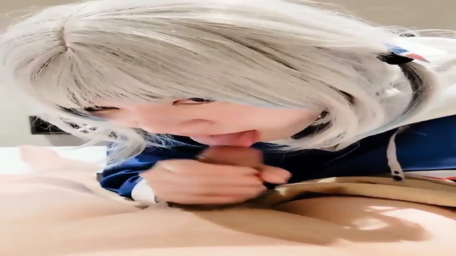 Cute Asian Girl Gives Guy A Blowjob