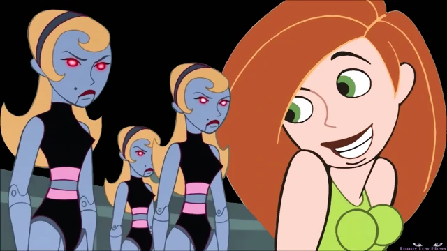 Kim Possible, female ROBOT BALLBUSTING nerd got kick in the balls