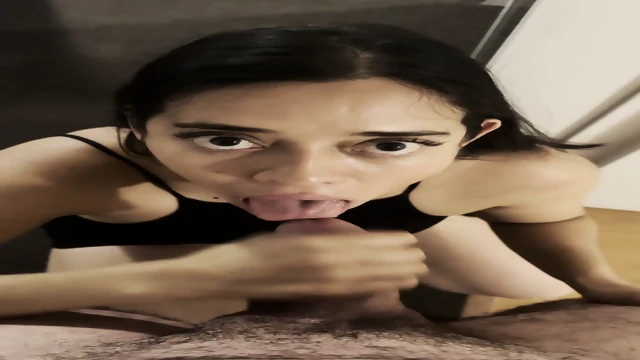 POV Latina blowjob eye contact